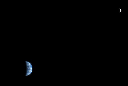 Earth and Moon as seen from Mars